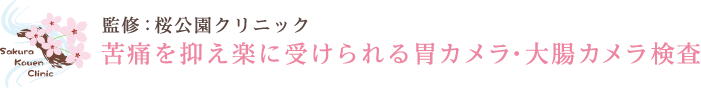 監修:桜公園クリニック 苦痛を抑え楽に受けられる胃カメラ・大腸カメラ検査