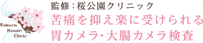 監修:桜公園クリニック 苦痛を抑え楽に受けられる胃カメラ・大腸カメラ検査